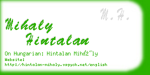 mihaly hintalan business card